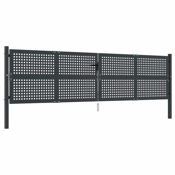 Vidaxl Portail de Jardin, Anthracite, 400X125 Cm, Acier