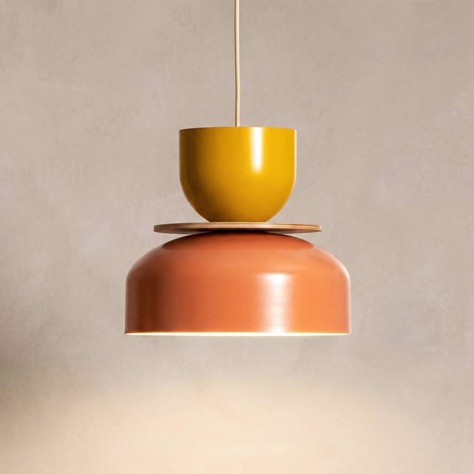 ALDEX Hanglamp Uto, koraal/geel, Ø 30 cm, metaal