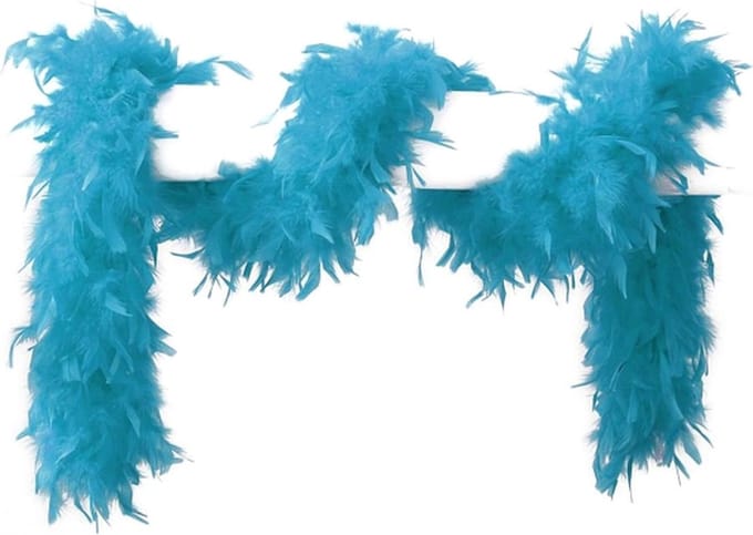 Boa Aqua Blauw - 65 Gr - 180 Cm - Veren