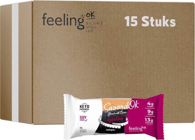 Feeling OK | Savoiardo Glassato | Kokos Chocolade | Voordeelpakket | 15 x 43 gram