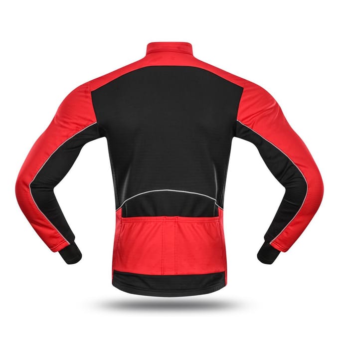 Lixada Heren Winddichte Fietsjas Winter Thermische Polar Fleece MTB Fiets Fietsen Hardlopen L rood