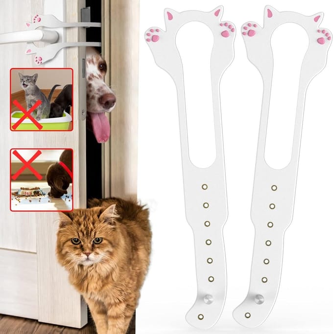 Katten Deurstopper - Huisdier Deur - Honden Buiten - Verstelbare Maten - 3.8 tot 20cm - Wit
