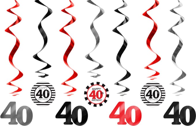PartyDeco - Hangdecoratie Swirl 40 jaar
