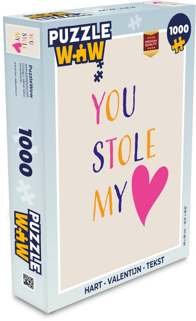 Puzzel Hart - Valentijn - Tekst - Legpuzzel - Puzzel 1000 stukjes volwassenen