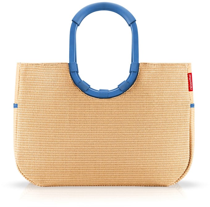reisenthel shopping loopshopper L - Shoppingtasche mit Bügel 46 cm (frame raffia blue)