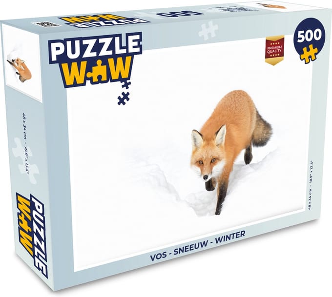 Puzzel Vos - Sneeuw - Winter - Legpuzzel - Puzzel 500 stukjes