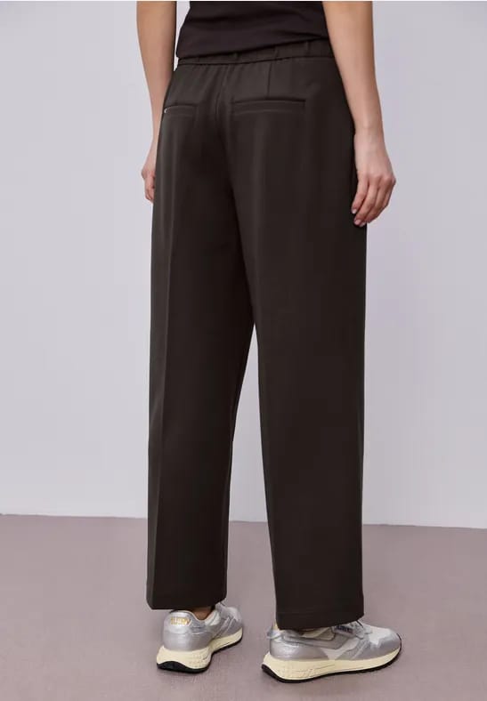 Wide Legs broek met knoopdetail