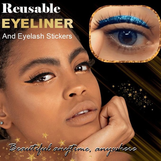 28 Paar Herbruikbare Eyeliner en Wimper Stickers 7 Kleur Waterdicht Herbruikbare Eyeliner Wimper