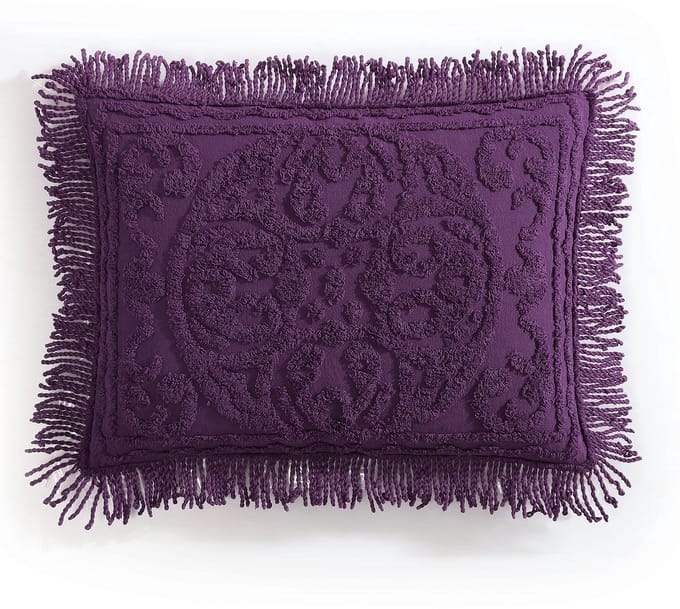 Home Fashions Medaillon Chenille Sprei, King Sham, Aubergine