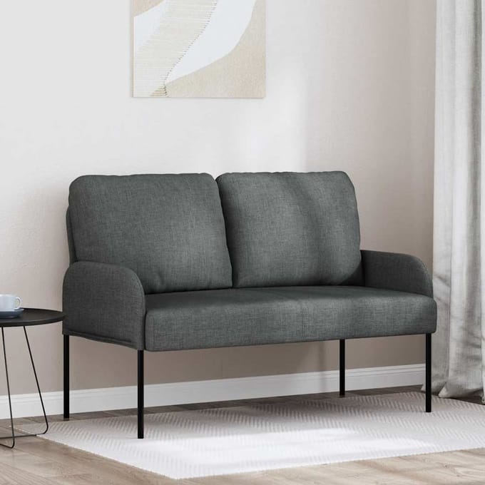 vidaXL - Banken - met - kussen - 110cm - Donkergrijs - Multiplex