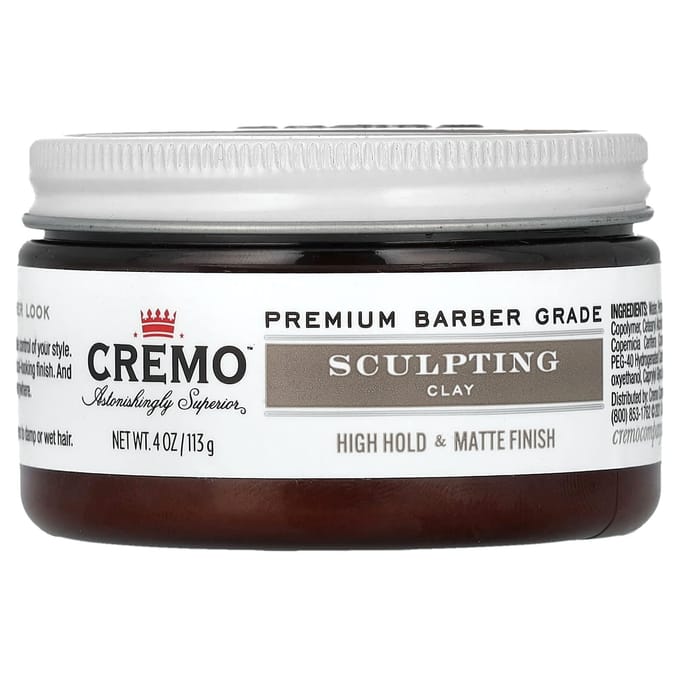 Cremo, professionele kwaliteit premium modelleringsklei, hoge fixatie, mat effect, 4 oz (113 gr) gray
