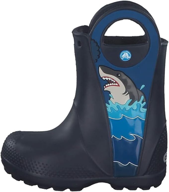 Crocs Shark Patch Rain Boot Navy Maat 24/25 US C8