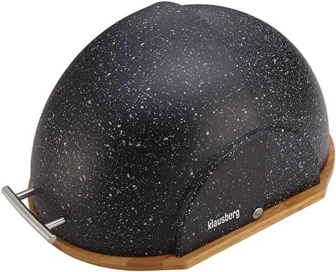 Broodtrommel Zwart - Opslag Container - Brood Vers Houden - Marmer Look - 1 kg - Zwart