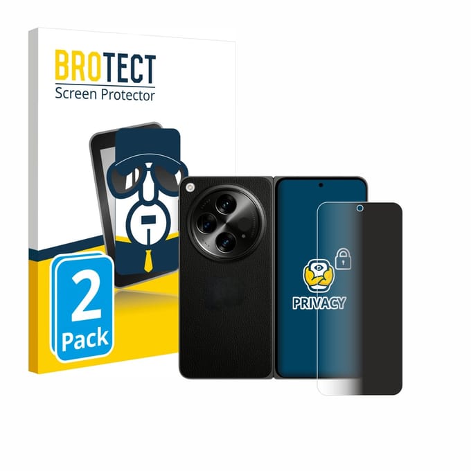 BROTECT - privacy screenprotector voor OnePlus Open (case-friendly) - Folie Beschermfolie Blauwlichtfilter 2 Stuks