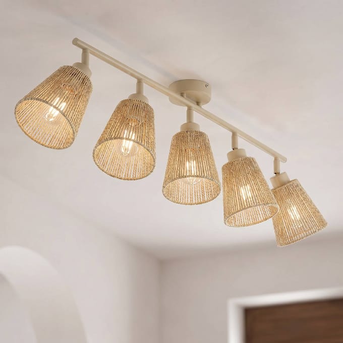 Lindby - buitenspot - 5lichts - Papier, metaal - H: 24.6 cm - E14 - beige