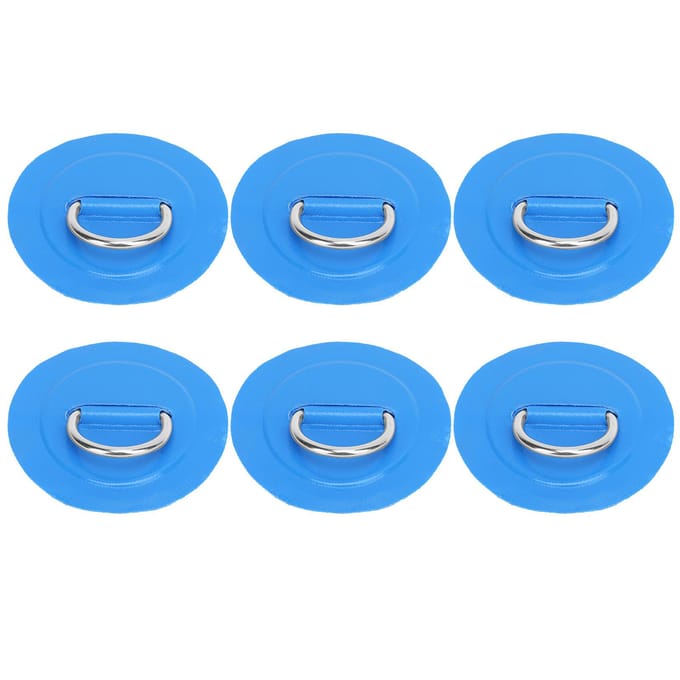 6 Stuks Opblaasbare Boot D-Ring Pad Patch PVC Duurzaam Marine Roestvrij Staal Vaste Gesp Blue blue