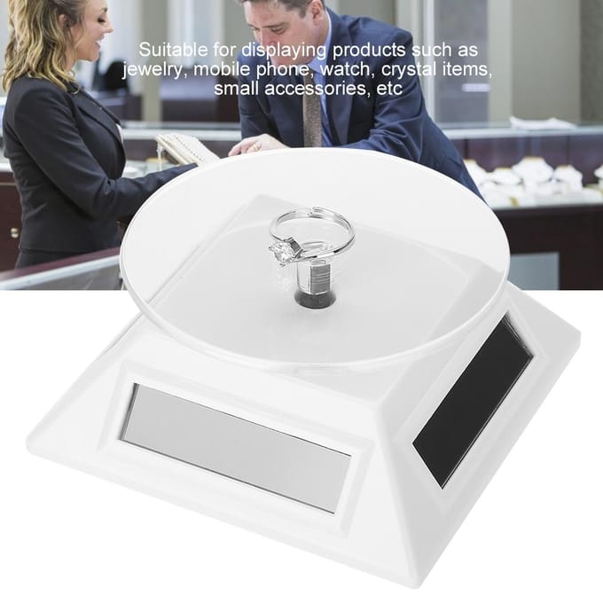 Solar Showcase 360 graden draaiplateau roterende sieraden organizer displaystandaard (Wit) wit