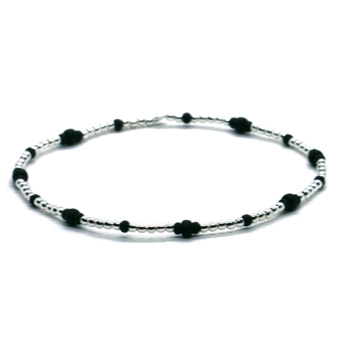 Heaven Eleven - dames - armband - sterling - zilver - 925 - ZWART - 1,5mm