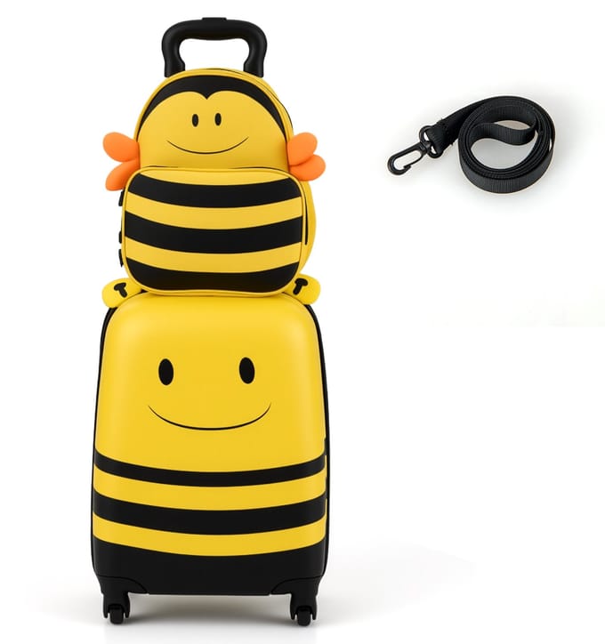 COSTWAY Kinderkoffer, bijen, 12"+16", Kinderkoffer