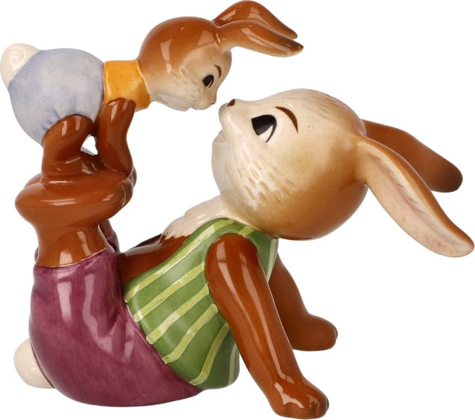 Goebel - Pasen | Decoratief beeld / figuur Haas Brutaal | Aardewerk - 10cm - paashaas