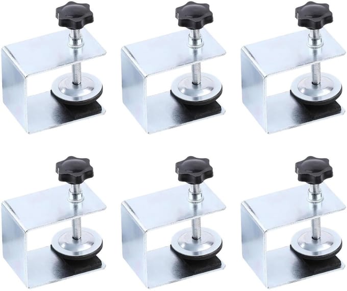 Allecto - C Clamp - Set van 6 - Roestvrij staal 304 - Voor meubels en