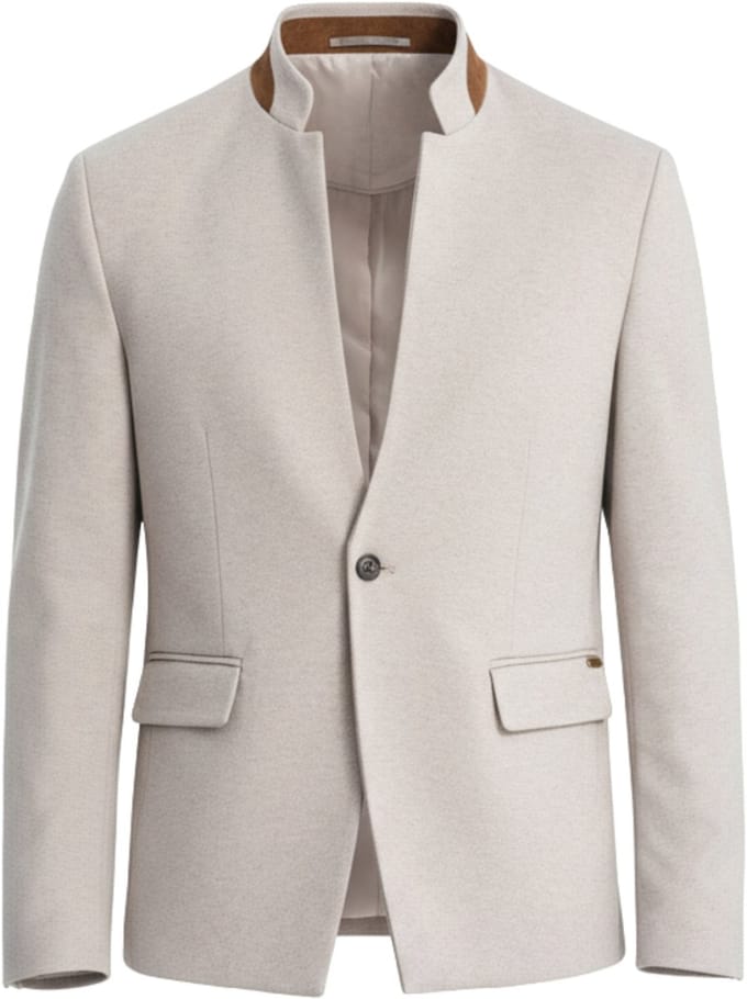 OMBRE Blazer - Regular Fit - Knopen - Gemeleerd Beige gemêleerd L