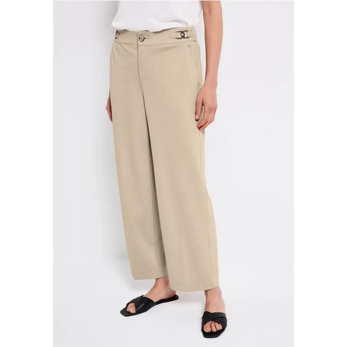 Pantalon met rechte pijpen piquée