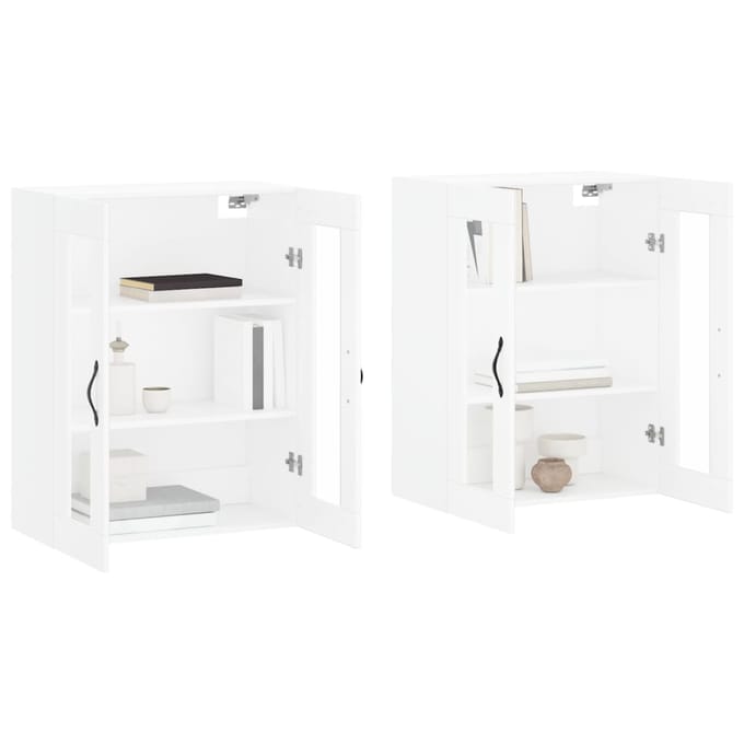 vidaXL - Hangkasten - 2 - st - bewerkt - hout - wit