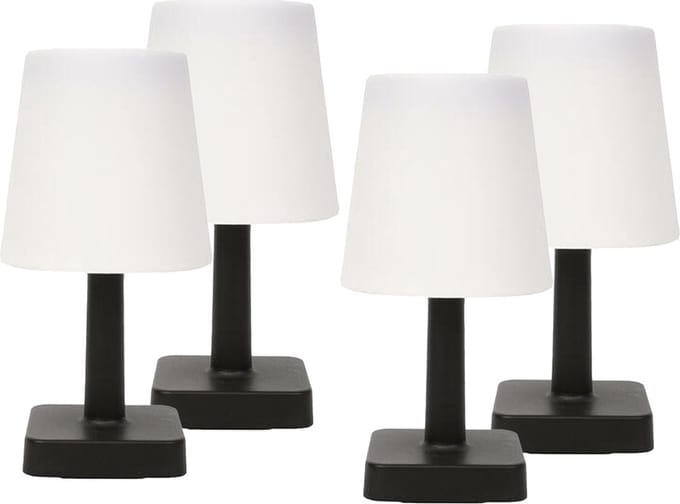Benson Solar tafellamp LED - 4x - wit - 23 cm - IP44 - buiten - waterdicht tuinverlichting