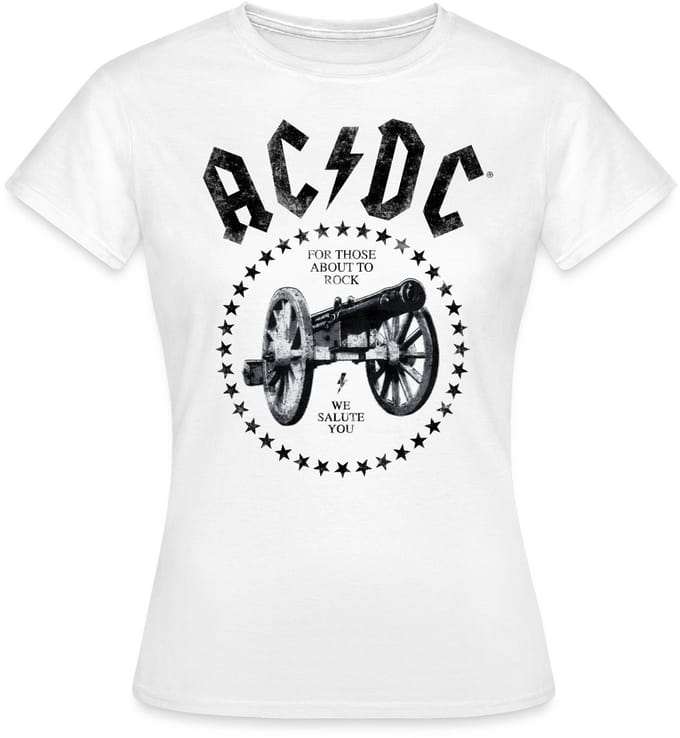 AC/DC For Those About To Rock Logo Met Kanon T-Shirt Dames