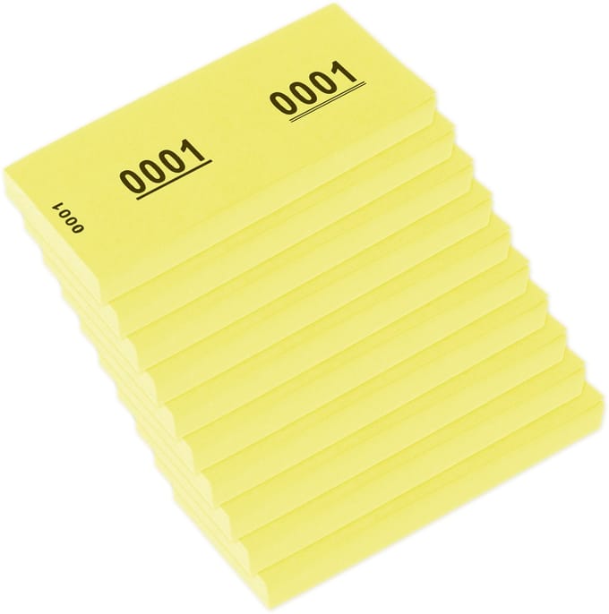 Kangaro nummerblok - 42x105mm - 70 grams - nummers 1-1000 - geel