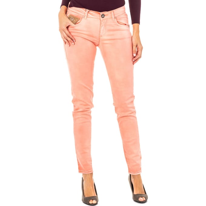 Elastische broek met slank gesneden zomen HWT010 vrouw