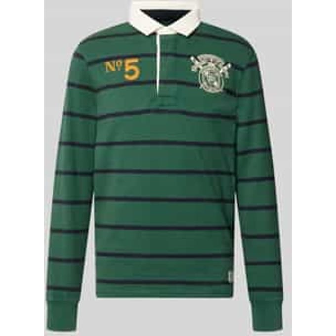 Gestreept polo met lange mouwen dubbele embleem Superdry Rugby