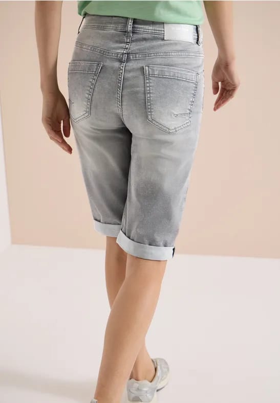 Denim shorts met straight leg