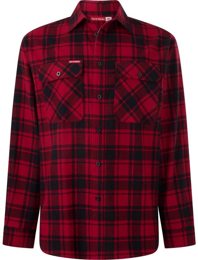 Hard Yakka Core flanellen overhemd | Rood - App Shirts - Maat S -