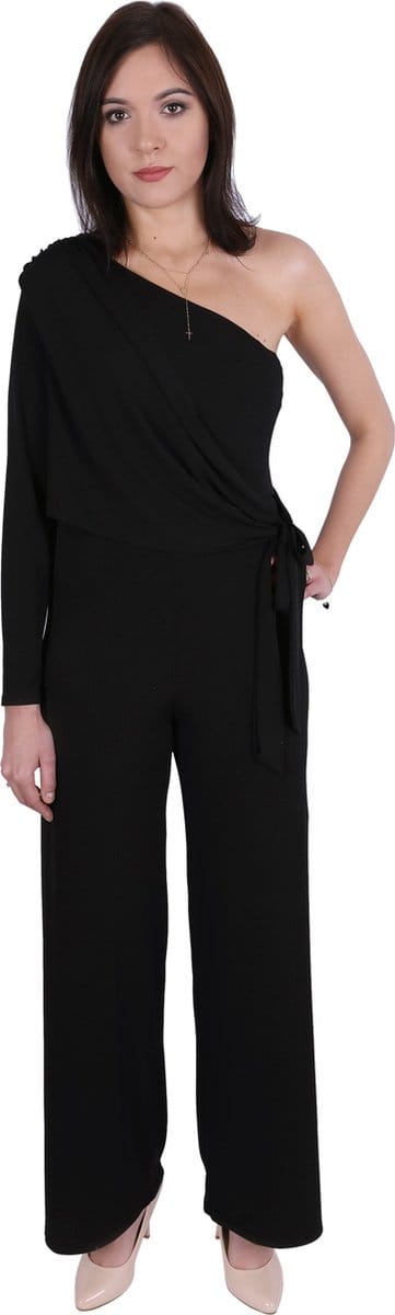 Zwarte jumpsuit, open schouder JOHN ZACK