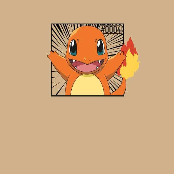 Pokémon Pokédex Charmander #0004 Men's T-Shirt - Tan - XL