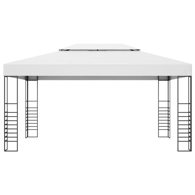 vidaXL - Tuinprieel - 4x3x2,7 - m - gepoedercoat - staal - wit