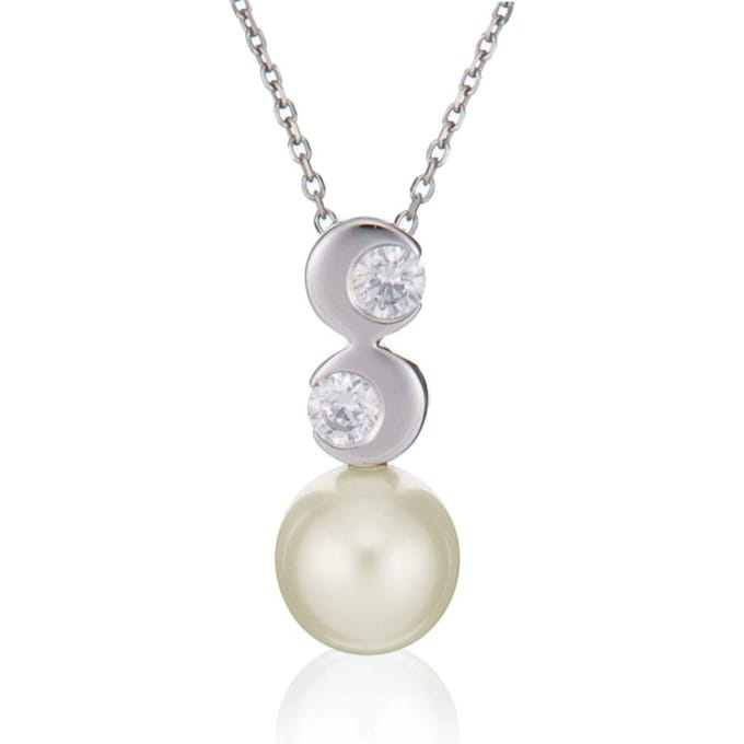 Orphelia Dames 925 Sterling Zilver Hanger met Ketting - Wit ZH-4698