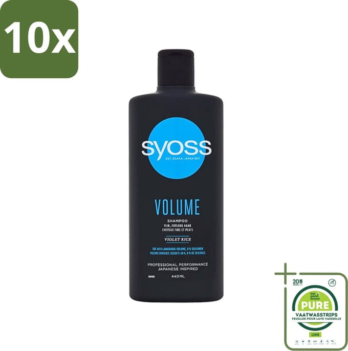 10 x Syoss Volume Shampoo - Shampoo - Volumeverhogend - 440 ml - Grootverpakking - Volume Shampoo - Volumeverhogend Shampoo - Haar Volume - Haar Body - Haar Verzorging