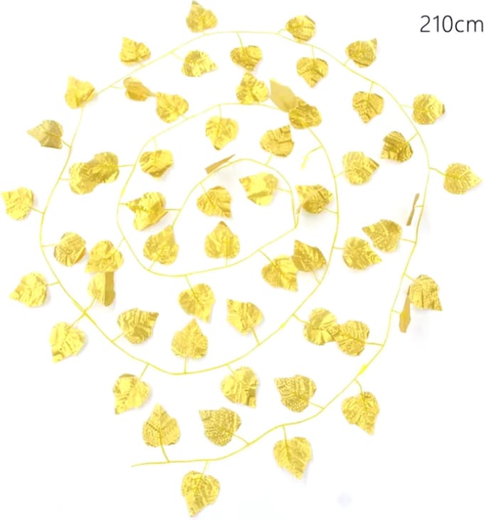 Gouden Blaadjes Slinger - 3 stuks - Kunststof Druivenbladeren - 210 cm - blad slinger / garlain