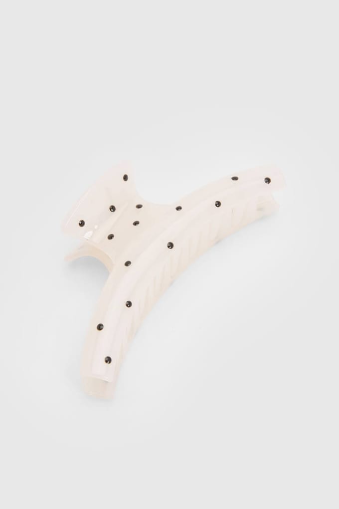 boohoo Dames Polkadot Haarklip | Wit