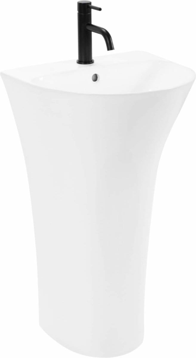 Rea Rita Slim Vrijstaande Wastafel Wit 48x42 cm
