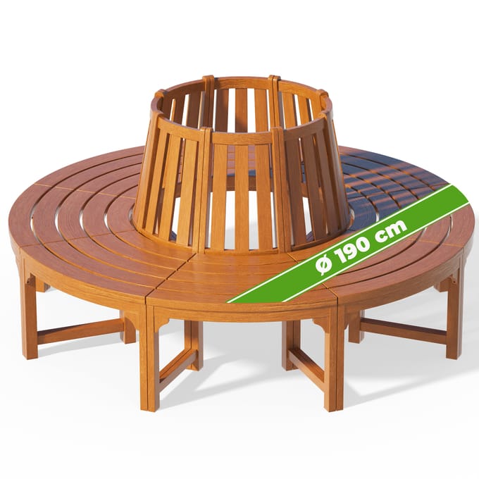 Casaria Boombank 360° - FSC®-Gecertificeerd Eucalyptushout – Bruin
