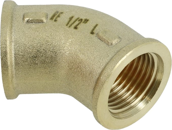 Bonfix messing Bocht 45� - 1/2 - binnendraad