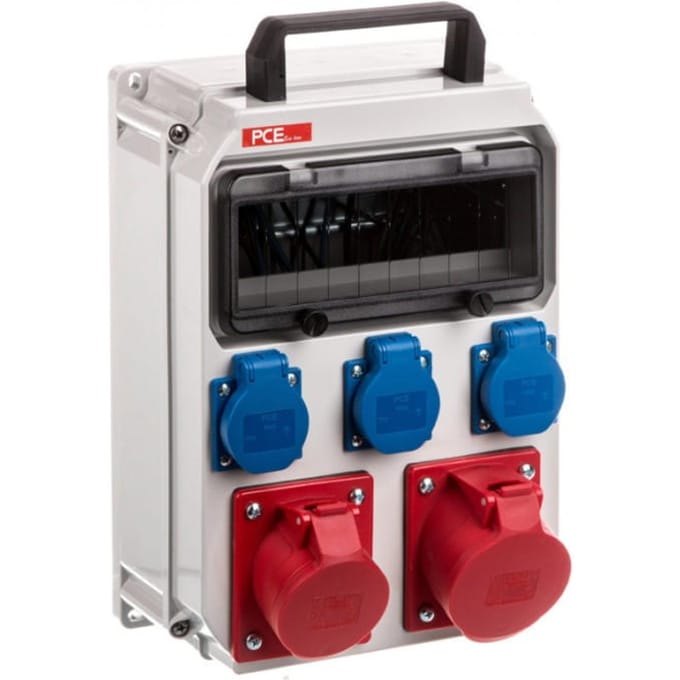 Tableau de distribution portable Ecoline 32A/5P 16A/5P 3 prises sans protections Ip44 90Eko001