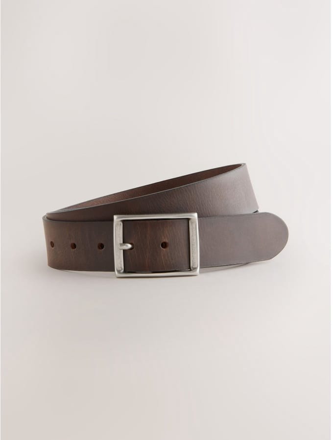 Next - Heren - Casual leren riem met gesp - Bruin