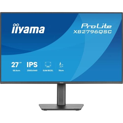 iiyama ProLite XB2796QSC-B1 - 27 inch - QHD - IPS - USB-Hub (2x) - Verstelbaar - USB-C (65 watt)
