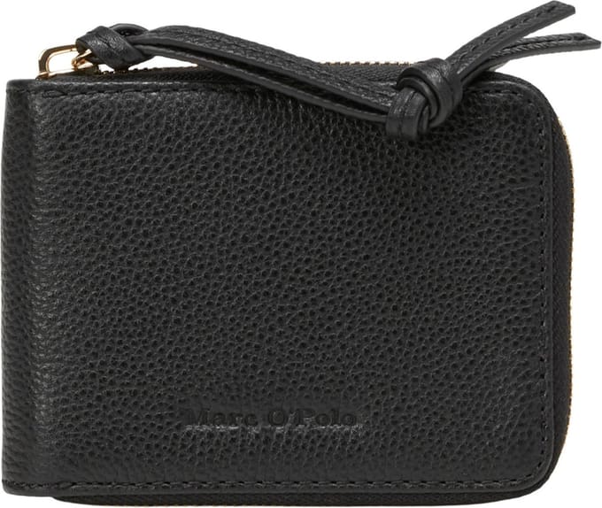 Marc O'Polo Leren Portemonnee Franca Zip Wallet Black Zwart
