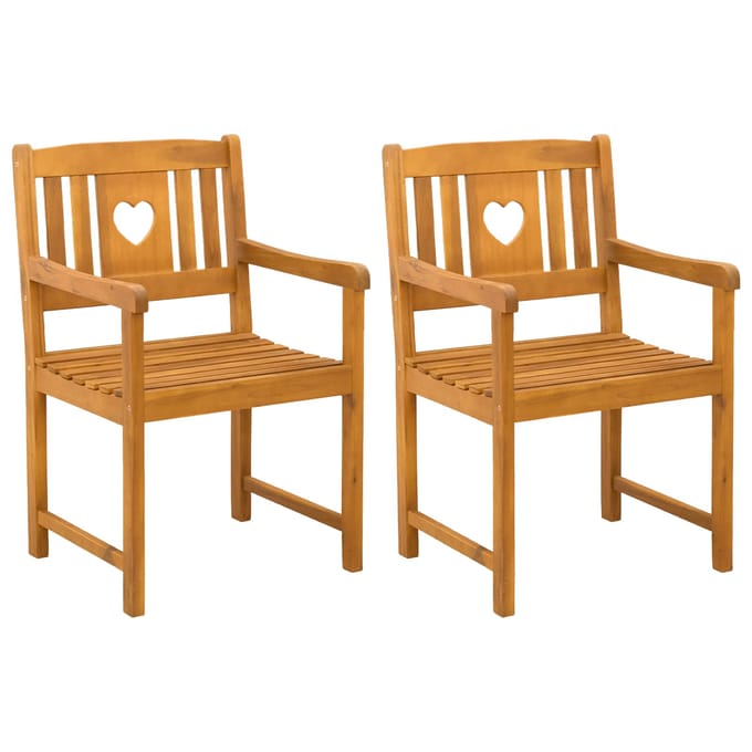 vidaXL - Tuinstoelen - 2 - st - Naturel - Massief - Acacia - Hout